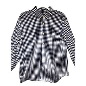 John Bartlett Consensus XL Blue Gingham Check Oxford Button Down Shirt Ivy Style